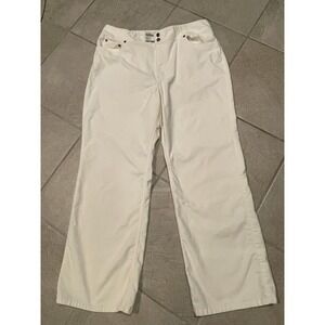 Chicos Pants Corduroy White Sz 3 High Rise Wide Leg 36x29‎ Measured Office